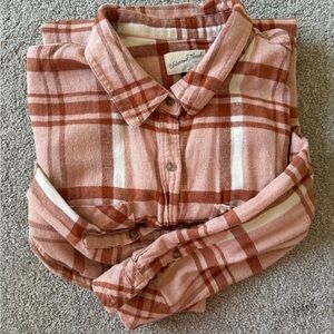 Rust and Cream Plaid Shirt